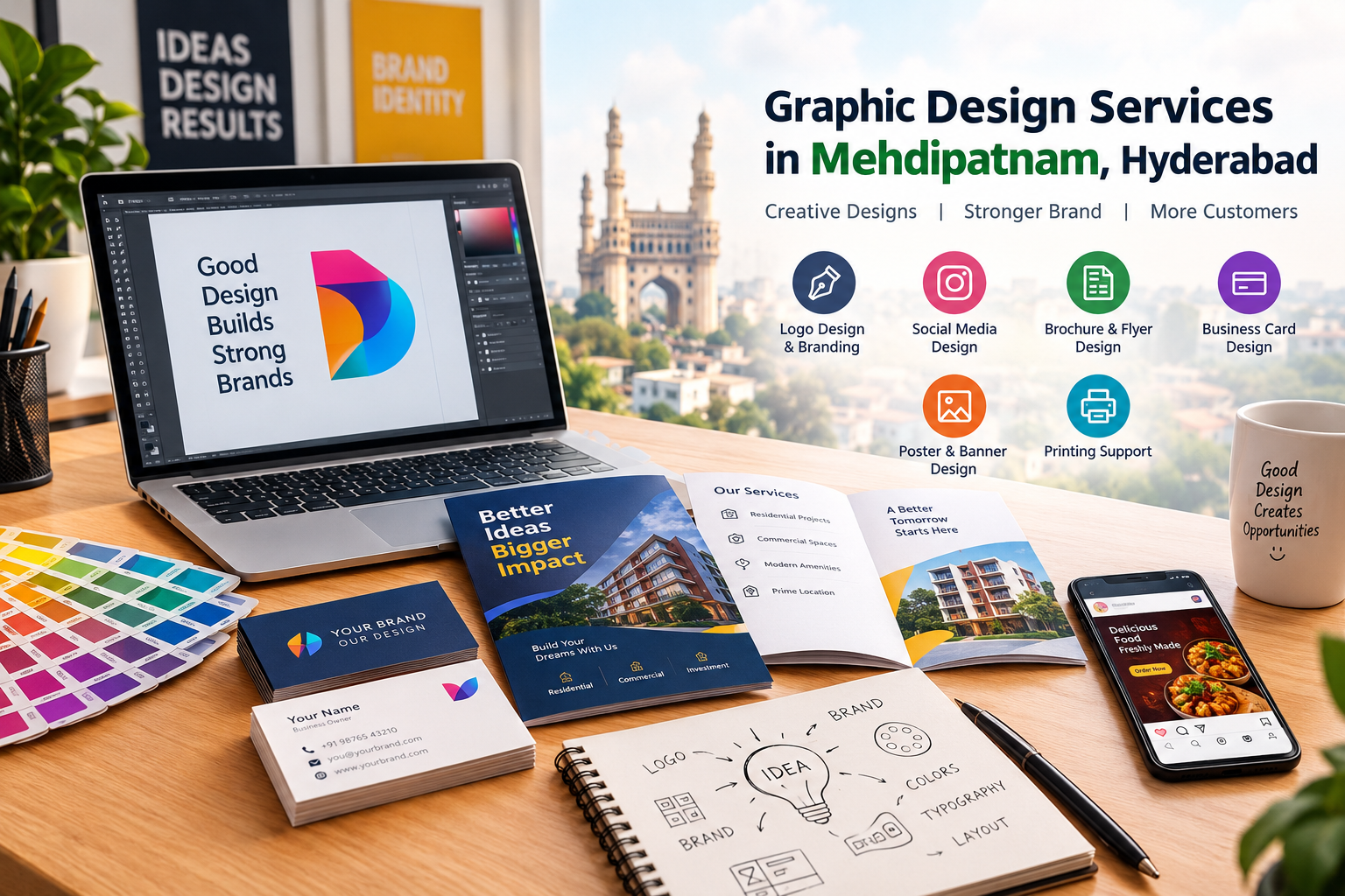 Graphic design services for businesses in Mehdipatnam, Hyderabad